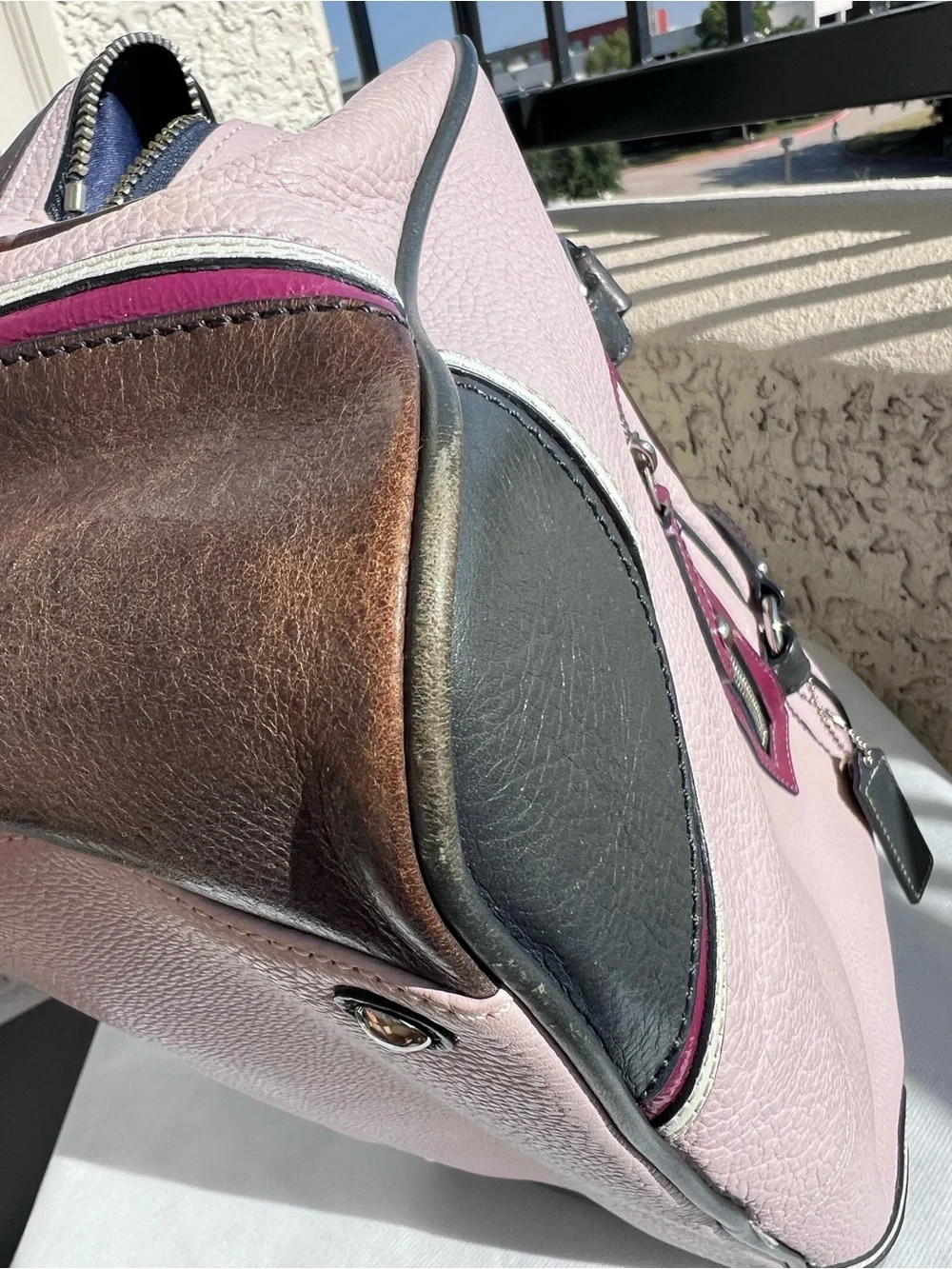 Coach Laura Spectator Pebbled Leather Satchel